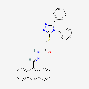 molecular formula C31H23N5OS B11681337 N'-[(E)-anthracen-9-ylmethylidene]-2-[(4,5-diphenyl-4H-1,2,4-triazol-3-yl)sulfanyl]acetohydrazide 