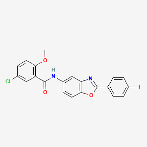 molecular formula C21H14ClIN2O3 B11681344 5-chloro-N-[2-(4-iodophenyl)-1,3-benzoxazol-5-yl]-2-methoxybenzamide 