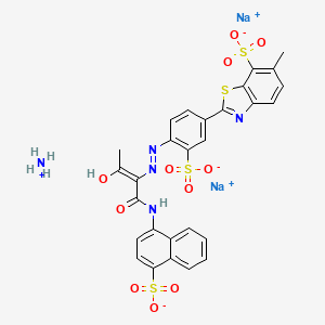 7-Benzothiazolesulfonic acid, 6-methyl-2-[4-[[2-oxo-1-[[(4-sulfo-1-naphthalenyl)amino]carbonyl]propyl]azo]-3-sulfophenyl]-, ammonium sodium salt