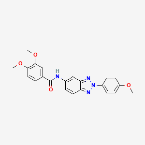 molecular formula C22H20N4O4 B11681385 3,4-dimethoxy-N-[2-(4-methoxyphenyl)-2H-benzotriazol-5-yl]benzamide 