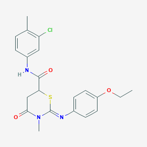 (2E)-N-(3-chloro-4-methylphenyl)-2-[(4-ethoxyphenyl)imino]-3-methyl-4-oxo-1,3-thiazinane-6-carboxamide