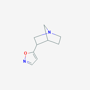 molecular formula C9H12N2O B1168142 5-(1-Azabicyclo[2.2.1]heptan-3-yl)isoxazole CAS No. 123917-10-2