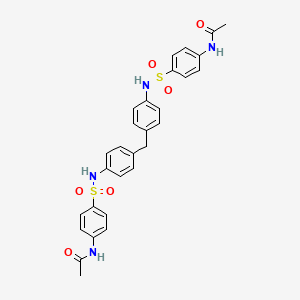 molecular formula C29H28N4O6S2 B11681450 N,N'-[methanediylbis(benzene-4,1-diylsulfamoylbenzene-4,1-diyl)]diacetamide 