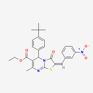 ethyl (2E)-5-(4-tert-butylphenyl)-7-methyl-2-(3-nitrobenzylidene)-3-oxo-2,3-dihydro-5H-[1,3]thiazolo[3,2-a]pyrimidine-6-carboxylate