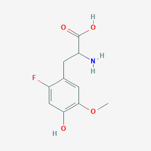 molecular formula C10H12FNO4 B1168146 Phenylpropionic acid, alpha-amino-2-fluoro-4-hydroxy-5-methoxy- CAS No. 114077-01-9