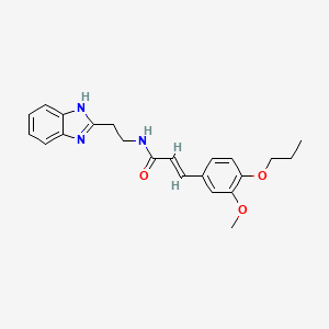 molecular formula C22H25N3O3 B11681482 N-[2-(1H-Benzoimidazol-2-yl)-ethyl]-3-(3-methoxy-4-propoxy-phenyl)-acrylamide 