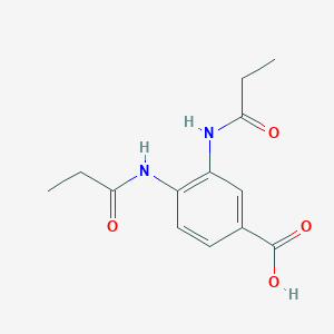 molecular formula C13H16N2O4 B11681512 3,4-Bis(propanoylamino)benzoic acid 