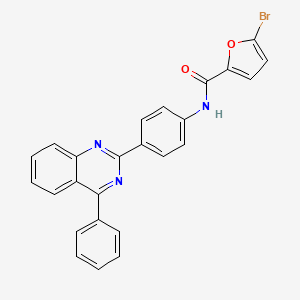 molecular formula C25H16BrN3O2 B11681521 5-bromo-N-[4-(4-phenylquinazolin-2-yl)phenyl]furan-2-carboxamide 