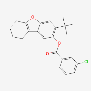 molecular formula C23H23ClO3 B11681546 3-Tert-butyl-6,7,8,9-tetrahydrodibenzo[b,d]furan-2-yl 3-chlorobenzoate 