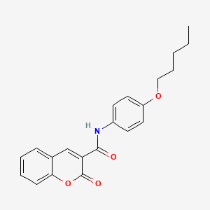 molecular formula C21H21NO4 B11681548 2-oxo-N-[4-(pentyloxy)phenyl]-2H-chromene-3-carboxamide 