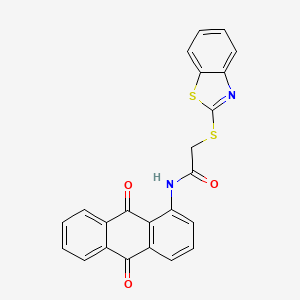 2-(1,3-benzothiazol-2-ylsulfanyl)-N-(9,10-dioxo-9,10-dihydroanthracen-1-yl)acetamide