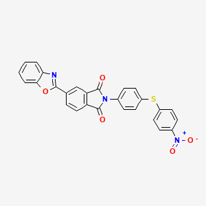 molecular formula C27H15N3O5S B11681618 5-(1,3-benzoxazol-2-yl)-2-{4-[(4-nitrophenyl)sulfanyl]phenyl}-1H-isoindole-1,3(2H)-dione 