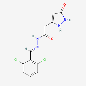 N'-[(1E)-(2,6-dichlorophenyl)methylene]-2-(5-hydroxy-1H-pyrazol-3-yl)acetohydrazide