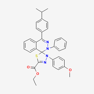 molecular formula C34H32N4O3S B11681641 ethyl 3'-(4-methoxyphenyl)-2-phenyl-4-[4-(propan-2-yl)phenyl]-2H,3'H-spiro[phthalazine-1,2'-[1,3,4]thiadiazole]-5'-carboxylate 