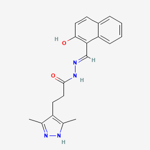 molecular formula C19H20N4O2 B11681642 3-(3,5-dimethyl-1H-pyrazol-4-yl)-N'-[(E)-(2-hydroxynaphthalen-1-yl)methylidene]propanehydrazide 