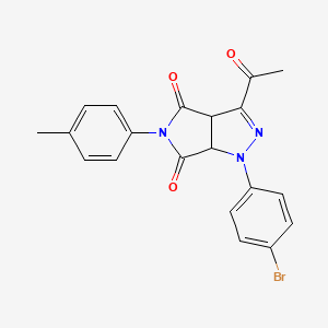 molecular formula C20H16BrN3O3 B11681645 3-acetyl-1-(4-bromophenyl)-5-(4-methylphenyl)-3a,6a-dihydropyrrolo[3,4-c]pyrazole-4,6(1H,5H)-dione 