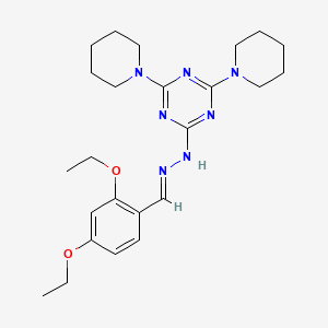 2-[(2E)-2-(2,4-diethoxybenzylidene)hydrazinyl]-4,6-di(piperidin-1-yl)-1,3,5-triazine