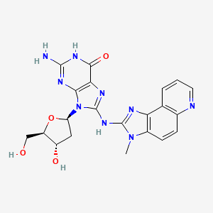 2-Amino-9-((2R,4S,5R)-4-hydroxy-5-(hydroxymethyl)tetrahydrofuran-2-yl)-8-((3-methyl-3H-imidazo[4,5-f]quinolin-2-yl)amino)-1H-purin-6(9H)-one