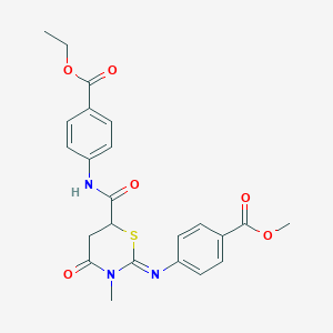 methyl 4-{[(2Z)-6-{[4-(ethoxycarbonyl)phenyl]carbamoyl}-3-methyl-4-oxo-1,3-thiazinan-2-ylidene]amino}benzoate