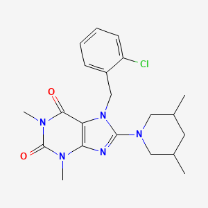 molecular formula C21H26ClN5O2 B11681721 7-(2-chlorobenzyl)-8-(3,5-dimethylpiperidin-1-yl)-1,3-dimethyl-1H-purine-2,6(3H,7H)-dione 