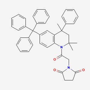 1-[2-oxo-2-(2,2,4-trimethyl-4-phenyl-6-trityl-3,4-dihydroquinolin-1(2H)-yl)ethyl]pyrrolidine-2,5-dione