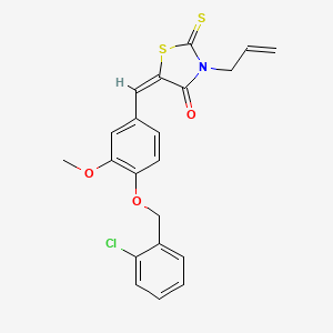 (5E)-5-{4-[(2-chlorobenzyl)oxy]-3-methoxybenzylidene}-3-(prop-2-en-1-yl)-2-thioxo-1,3-thiazolidin-4-one