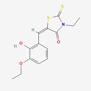 (5E)-5-[(3-ethoxy-2-hydroxyphenyl)methylidene]-3-ethyl-2-sulfanylidene-1,3-thiazolidin-4-one