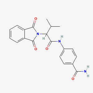 4-[2-(1,3-dioxo-2,3-dihydro-1H-isoindol-2-yl)-3-methylbutanamido]benzamide