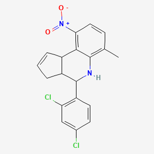 molecular formula C19H16Cl2N2O2 B11681783 4-(2,4-dichlorophenyl)-6-methyl-9-nitro-3a,4,5,9b-tetrahydro-3H-cyclopenta[c]quinoline 