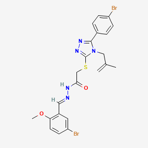 N'-[(E)-(5-bromo-2-methoxyphenyl)methylidene]-2-{[5-(4-bromophenyl)-4-(2-methylprop-2-en-1-yl)-4H-1,2,4-triazol-3-yl]sulfanyl}acetohydrazide