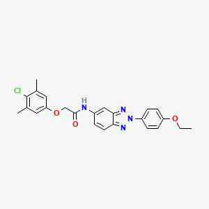 2-(4-chloro-3,5-dimethylphenoxy)-N-[2-(4-ethoxyphenyl)-2H-benzotriazol-5-yl]acetamide