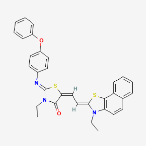 (2E,5E)-3-ethyl-5-[(2Z)-2-(3-ethylnaphtho[2,1-d][1,3]thiazol-2(3H)-ylidene)ethylidene]-2-[(4-phenoxyphenyl)imino]-1,3-thiazolidin-4-one