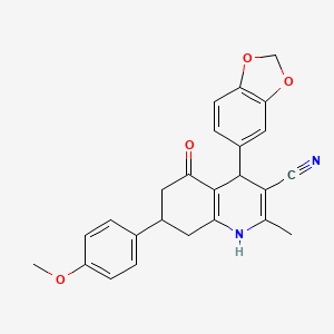 4-(1,3-Benzodioxol-5-yl)-7-(4-methoxyphenyl)-2-methyl-5-oxo-1,4,5,6,7,8-hexahydroquinoline-3-carbonitrile