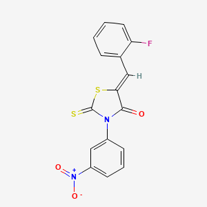 (5Z)-5-[(2-fluorophenyl)methylidene]-3-(3-nitrophenyl)-2-sulfanylidene-1,3-thiazolidin-4-one