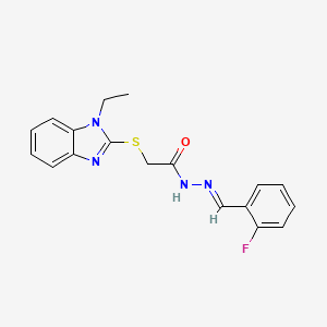 2-[(1-ethyl-1H-benzimidazol-2-yl)sulfanyl]-N'-[(E)-(2-fluorophenyl)methylidene]acetohydrazide