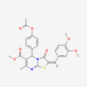 methyl (2E)-5-[4-(acetyloxy)phenyl]-2-(3,4-dimethoxybenzylidene)-7-methyl-3-oxo-2,3-dihydro-5H-[1,3]thiazolo[3,2-a]pyrimidine-6-carboxylate