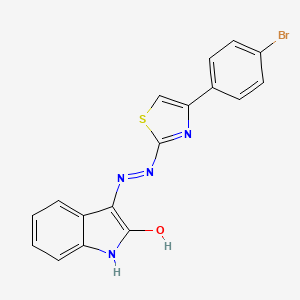 (3Z)-3-[[4-(4-bromophenyl)thiazol-2-yl]hydrazono]indolin-2-one