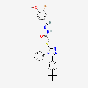 N'-[(E)-(3-bromo-4-methoxyphenyl)methylidene]-2-{[5-(4-tert-butylphenyl)-4-phenyl-4H-1,2,4-triazol-3-yl]sulfanyl}acetohydrazide