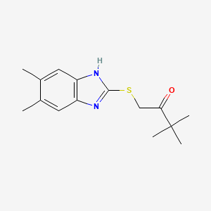 1-[(5,6-dimethyl-1H-benzimidazol-2-yl)sulfanyl]-3,3-dimethylbutan-2-one