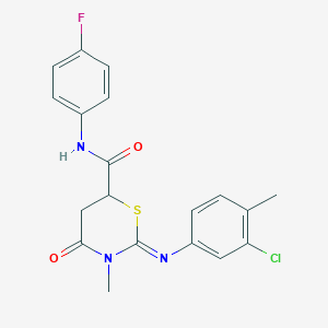 (2Z)-2-[(3-chloro-4-methylphenyl)imino]-N-(4-fluorophenyl)-3-methyl-4-oxo-1,3-thiazinane-6-carboxamide