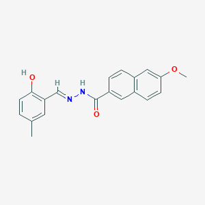 molecular formula C20H18N2O3 B11681973 N'-[(E)-(2-hydroxy-5-methylphenyl)methylidene]-6-methoxynaphthalene-2-carbohydrazide 