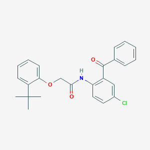 molecular formula C25H24ClNO3 B11681983 N-(2-benzoyl-4-chlorophenyl)-2-(2-tert-butylphenoxy)acetamide 