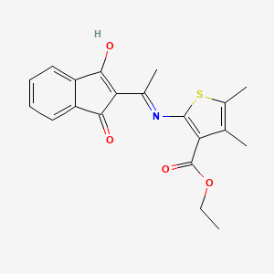 ethyl 2-{[1-(1,3-dioxo-1,3-dihydro-2H-inden-2-ylidene)ethyl]amino}-4,5-dimethylthiophene-3-carboxylate