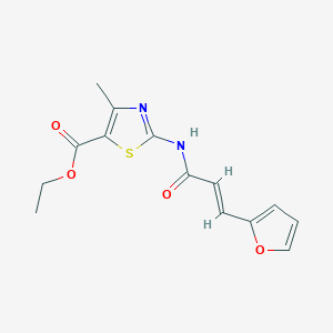 molecular formula C14H14N2O4S B11681987 ethyl 2-{[(2E)-3-(furan-2-yl)prop-2-enoyl]amino}-4-methyl-1,3-thiazole-5-carboxylate 