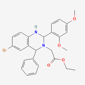 ethyl [6-bromo-2-(2,4-dimethoxyphenyl)-4-phenyl-1,4-dihydroquinazolin-3(2H)-yl]acetate