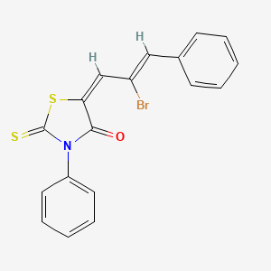 (5E)-5-[(2Z)-2-bromo-3-phenylprop-2-en-1-ylidene]-3-phenyl-2-thioxo-1,3-thiazolidin-4-one