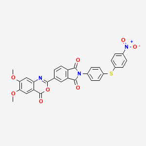 molecular formula C30H19N3O8S B11682012 5-(6,7-dimethoxy-4-oxo-4H-3,1-benzoxazin-2-yl)-2-{4-[(4-nitrophenyl)sulfanyl]phenyl}-1H-isoindole-1,3(2H)-dione 