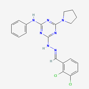 4-[(2E)-2-(2,3-dichlorobenzylidene)hydrazinyl]-N-phenyl-6-(pyrrolidin-1-yl)-1,3,5-triazin-2-amine