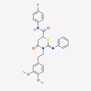 (2Z)-3-[2-(3,4-dimethoxyphenyl)ethyl]-N-(4-fluorophenyl)-4-oxo-2-(phenylimino)-1,3-thiazinane-6-carboxamide