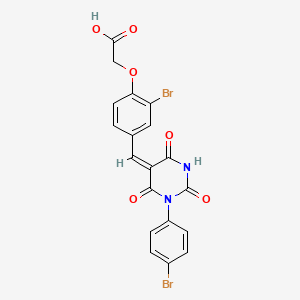 (2-bromo-4-{(E)-[1-(4-bromophenyl)-2,4,6-trioxotetrahydropyrimidin-5(2H)-ylidene]methyl}phenoxy)acetic acid